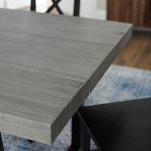 Walker Edison Farmhouse Dining Set Grey/Black