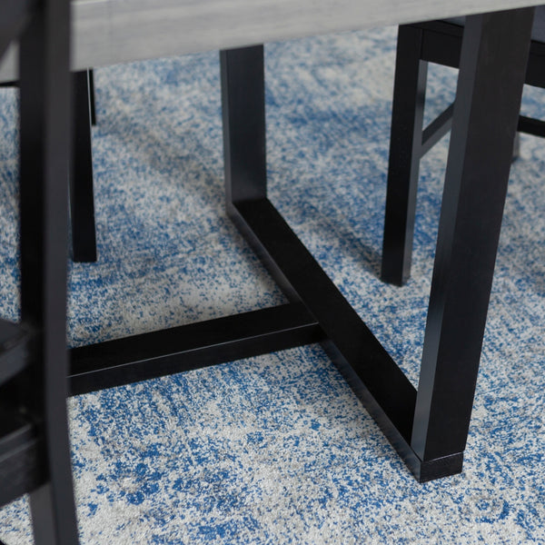 Walker Edison Farmhouse Dining Set Grey/Black