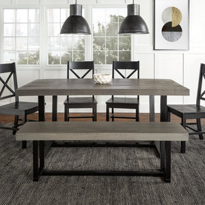 Walker Edison Farmhouse Dining Set Grey/Black