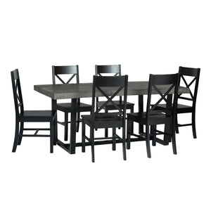 Walker Edison Farmhouse Dining Set Grey/Black