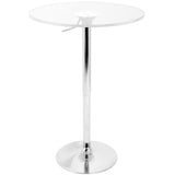 Clear Adjustable Contemporary Bar Table by LumiSource