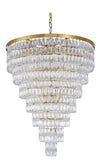 Bethel Gold Chandelier in Metal & Crystal