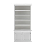 Halifax Classic White Mahogany, Medium-Density Fibreboard (MDF) & Antique Brass Hardware Single-Bay Hutch