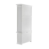 Halifax Classic White Mahogany, Medium-Density Fibreboard (MDF) & Antique Brass Hardware Single-Bay Hutch