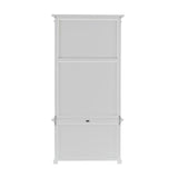 Halifax Classic White Mahogany, Medium-Density Fibreboard (MDF) & Antique Brass Hardware Single-Bay Hutch