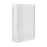 Halifax Classic White Mahogany, Medium-Density Fibreboard (MDF) & Antique Brass Hardware Single-Bay Hutch