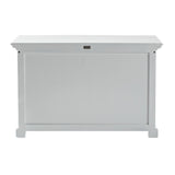 Halifax Classic White Mahogany, Medium-Density Fibreboard (MDF) & Antique Brass Hardware Single-Bay Hutch