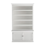 Halifax Classic White Mahogany, Medium-Density Fibreboard (MDF) & Antique Brass Hardware Single-Bay Hutch