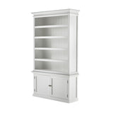 Halifax Classic White Mahogany, Medium-Density Fibreboard (MDF) & Antique Brass Hardware Single-Bay Hutch