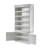 Halifax Classic White Mahogany, Medium-Density Fibreboard (MDF) & Antique Brass Hardware Single-Bay Hutch