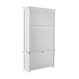 Halifax Classic White Mahogany, Medium-Density Fibreboard (MDF) & Antique Brass Hardware Single-Bay Hutch