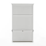 Halifax Classic White Mahogany, Medium-Density Fibreboard (MDF) & Antique Brass Hardware Single-Bay Hutch