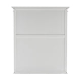 Halifax Classic White Mahogany, Medium-Density Fibreboard (MDF) & Antique Brass Hardware Single-Bay Hutch