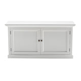 Halifax Classic White Mahogany, Medium-Density Fibreboard (MDF) & Antique Brass Hardware Single-Bay Hutch