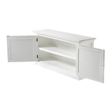 Halifax Classic White Mahogany, Medium-Density Fibreboard (MDF) & Antique Brass Hardware Single-Bay Hutch