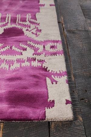 Chandra Rugs Cailin 100% Wool Hand-Tufted Contemporay Rug Pink/Beige 7'9 x 10'6