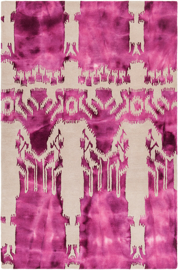 Chandra Rugs Cailin 100% Wool Hand-Tufted Contemporay Rug Pink/Beige 7'9 x 10'6