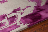Chandra Rugs Cailin 100% Wool Hand-Tufted Contemporay Rug Pink/Beige 7'9 x 10'6