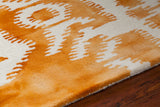 Chandra Rugs Cailin 100% Wool Hand-Tufted Contemporay Rug Orange/White 7'9 x 10'6
