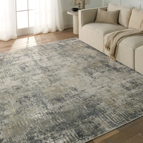 Jaipur Living Caicos Ezra CAI08 Power Loomed 93% Viscose 7% Polyester Abstract Area Rug Gray 93% Viscose 7% Polyester RUG155538
