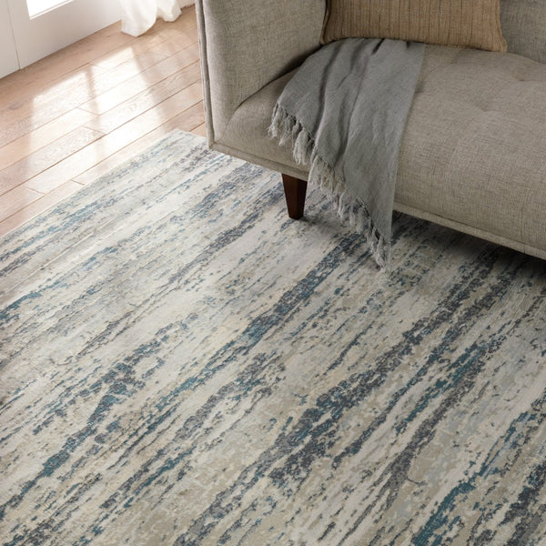 Jaipur Living Caicos Anomia CAI09 Power Loomed 93% Viscose 7% Polyester Abstract Area Rug Blue 93% Viscose 7% Polyester RUG155539