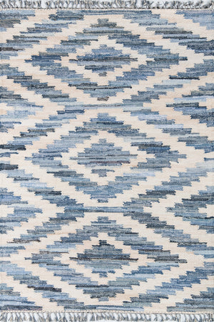 Momeni Novogratz California CAL-2 Hand Woven Contemporary Geometric Indoor Area Rug Blue 7'6" x 9'6" CALIFCAL-2BLU7696