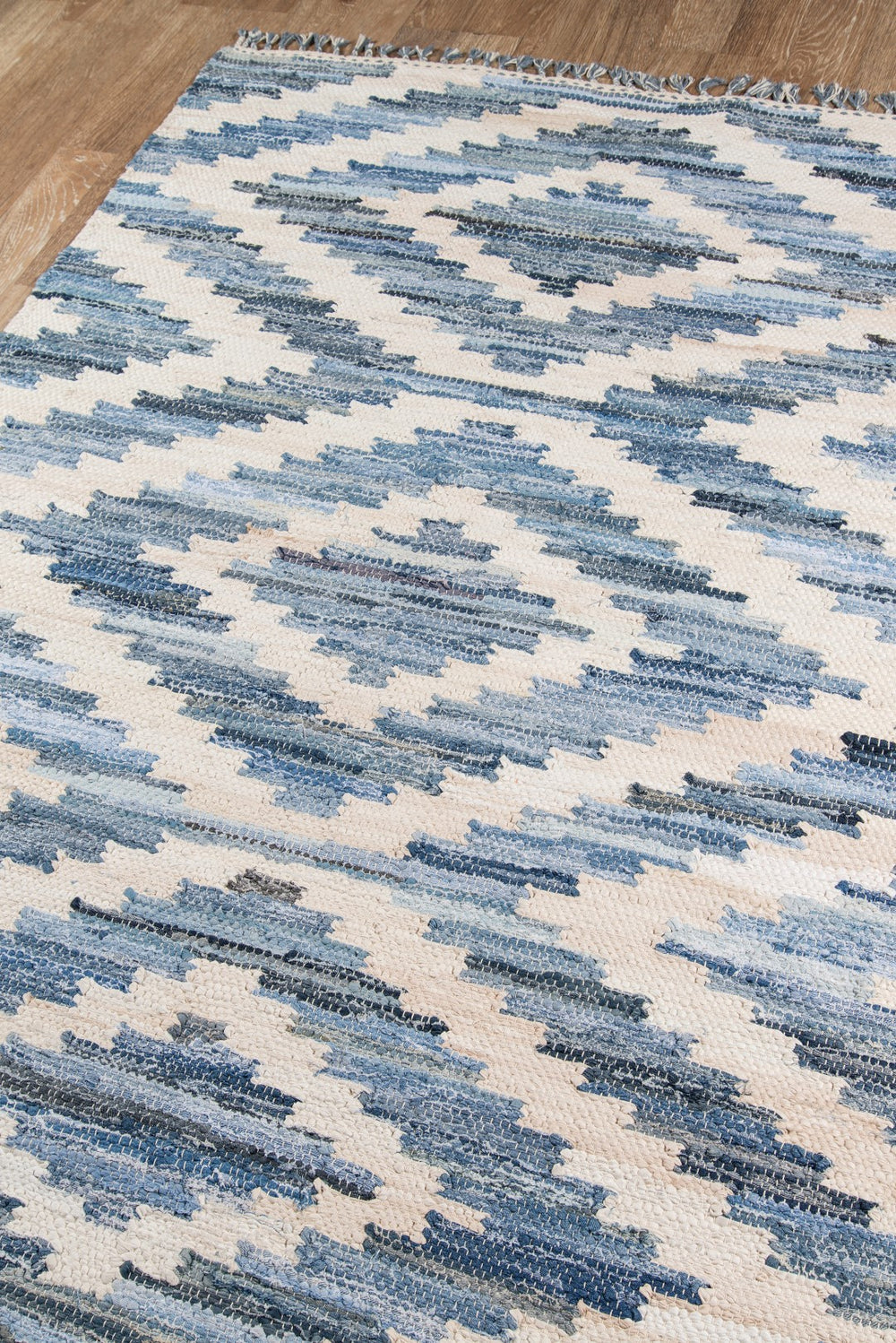 Momeni Novogratz California CAL-2 Hand Woven Contemporary Geometric Indoor Area Rug Blue 7'6" x 9'6" CALIFCAL-2BLU7696