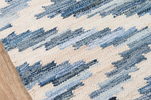 Momeni Novogratz California CAL-2 Hand Woven Contemporary Geometric Indoor Area Rug Blue 7'6" x 9'6" CALIFCAL-2BLU7696