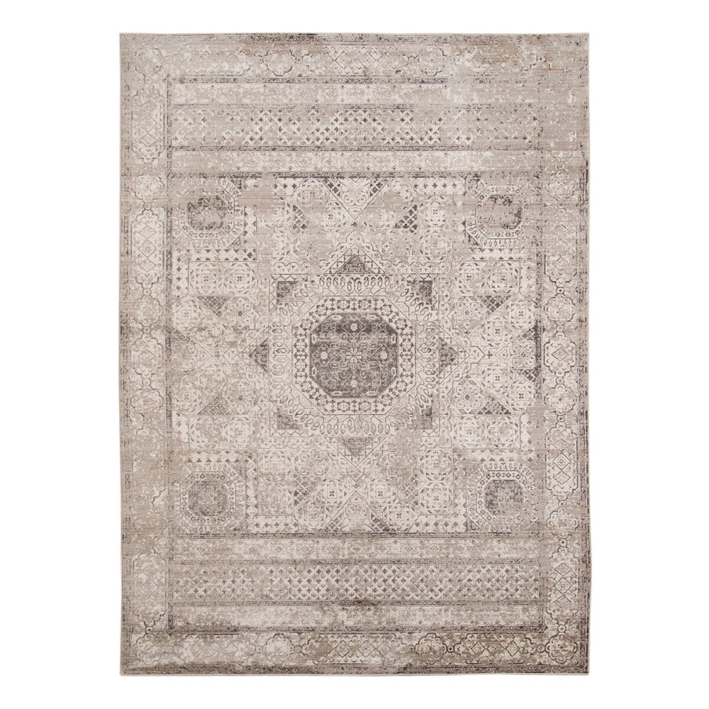 AMER Rugs Cambridge CAM-31 Power-Loomed Medallion Transitional Area Rug Gray 9'6" x 13'9"