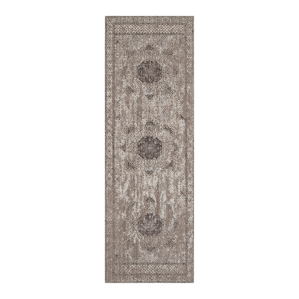 AMER Rugs Cambridge CAM-31 Power-Loomed Medallion Transitional Area Rug Gray 2'6" x 8'