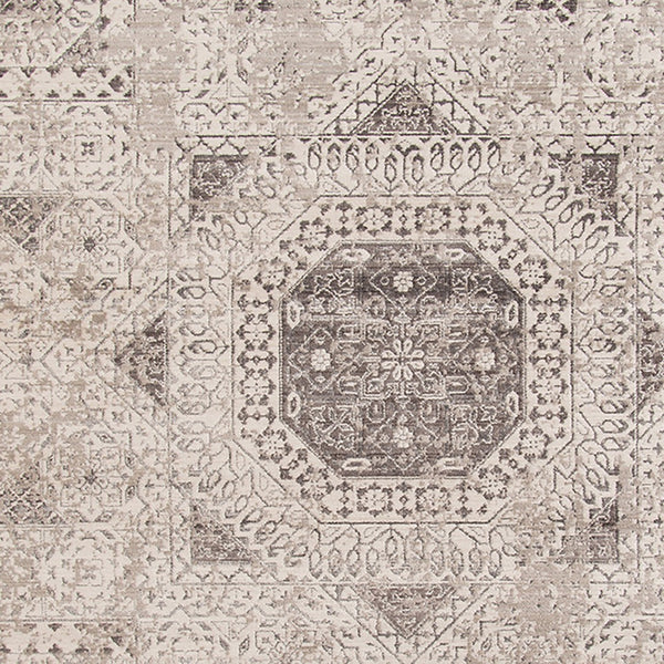 AMER Rugs Cambridge CAM-31 Power-Loomed Medallion Transitional Area Rug Gray 9'6" x 13'9"