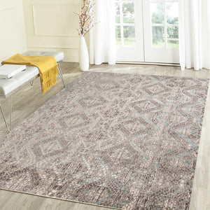 AMER Rugs Cambridge CAM-35 Power-Loomed Animal Transitional Area Rug Aqua Blue/Brown 9'6" x 13'9"