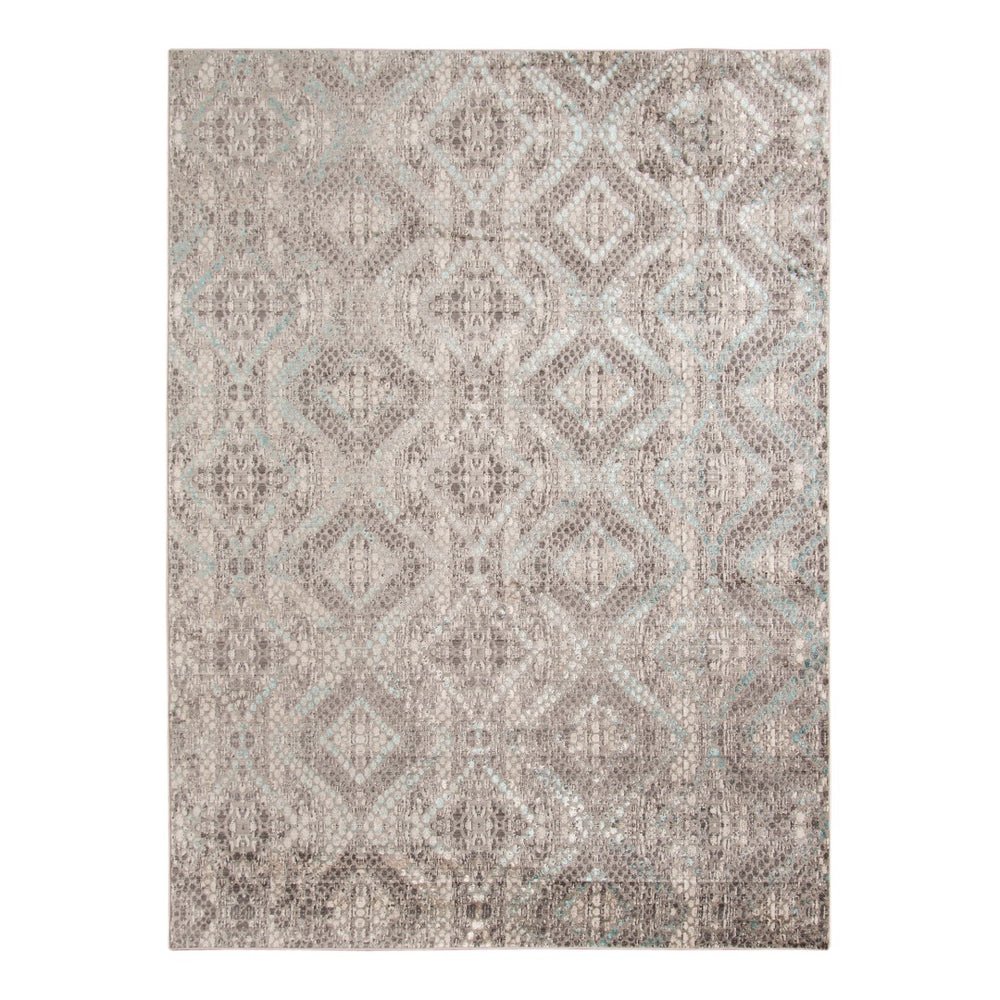 AMER Rugs Cambridge CAM-35 Power-Loomed Animal Transitional Area Rug Aqua Blue/Brown 9'6" x 13'9"