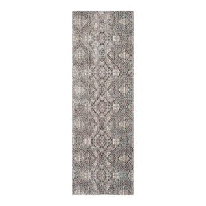 AMER Rugs Cambridge CAM-35 Power-Loomed Animal Transitional Area Rug Aqua Blue/Brown 2'6" x 8'