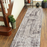 AMER Rugs Cambridge CAM-49 Power-Loomed Abstract Transitional Area Rug Silver 2'6" x 8'
