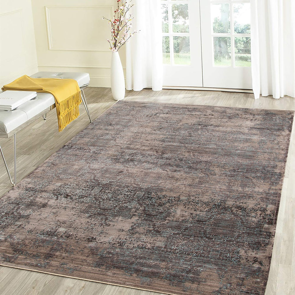 AMER Rugs Cambridge CAM-9 Power-Loomed Geometric Transitional Area Rug Graphite Gray/Tan 9'6" x 13'9"