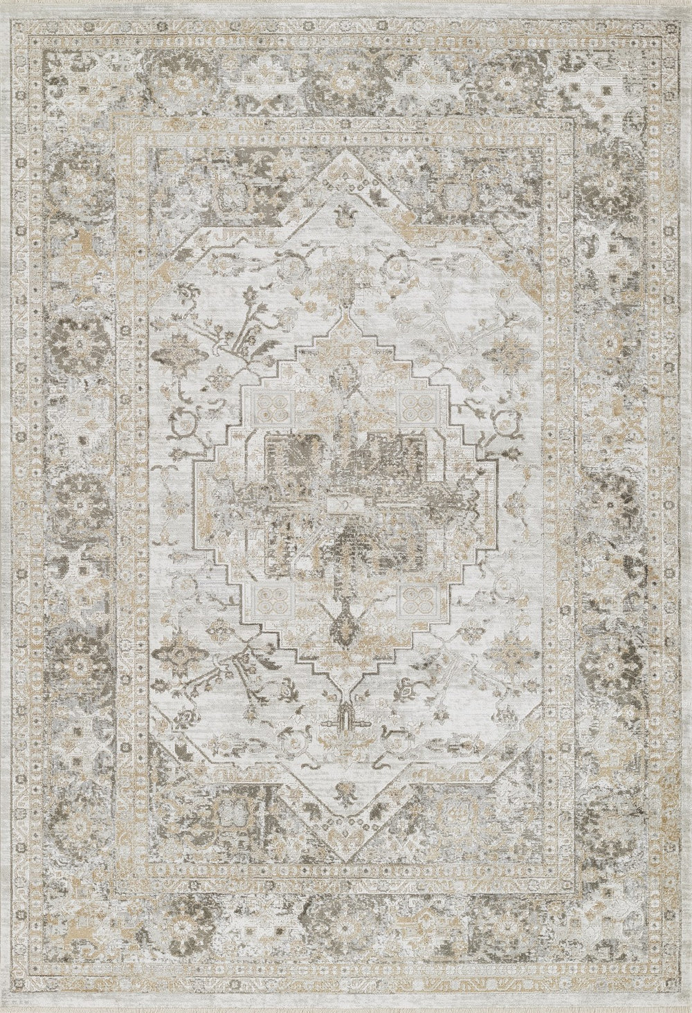Momeni Cambridge CMB-2 Machine Made Traditional Medallion Indoor Area Rug Taupe 8'10" x 12'7" CAMBRCMB-2TAU8AC7