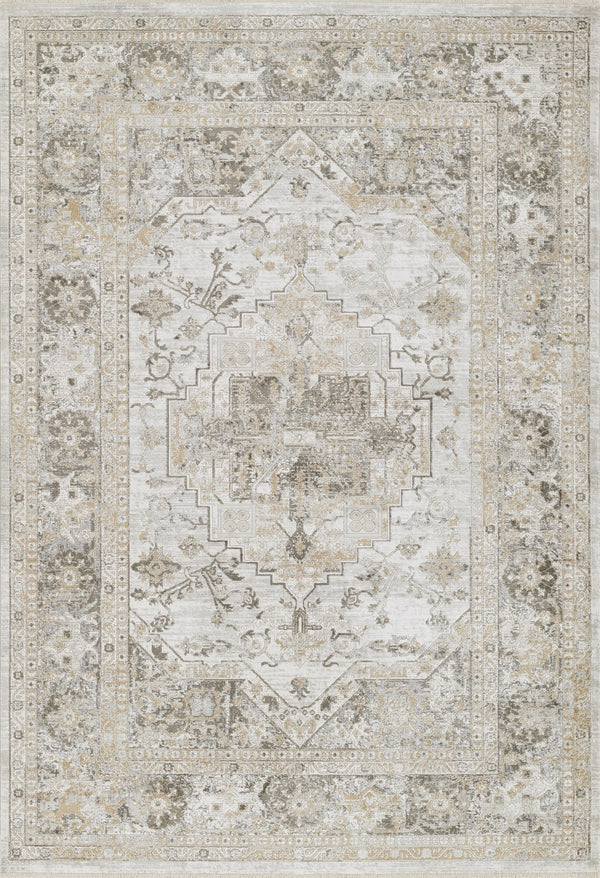 Momeni Cambridge CMB-2 Machine Made Traditional Medallion Indoor Area Rug Taupe 8'10" x 12'7" CAMBRCMB-2TAU8AC7