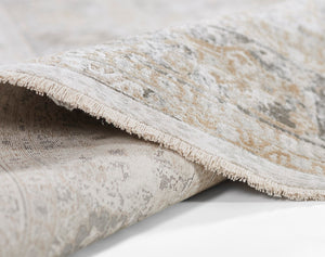 Momeni Cambridge CMB-2 Machine Made Traditional Medallion Indoor Area Rug Taupe 8'10" x 12'7" CAMBRCMB-2TAU8AC7