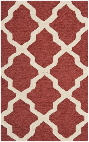 Cambridge Cams121  Hand Tufted 100% Wool Pile Rug Rust / Ivory