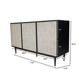 LH Imports Cane Sideboard CAN003B