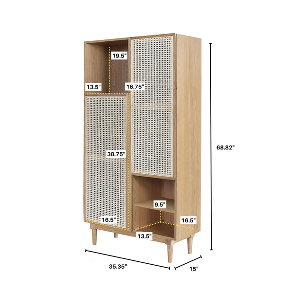 LH Imports Cane Bookcase CAN019-N
