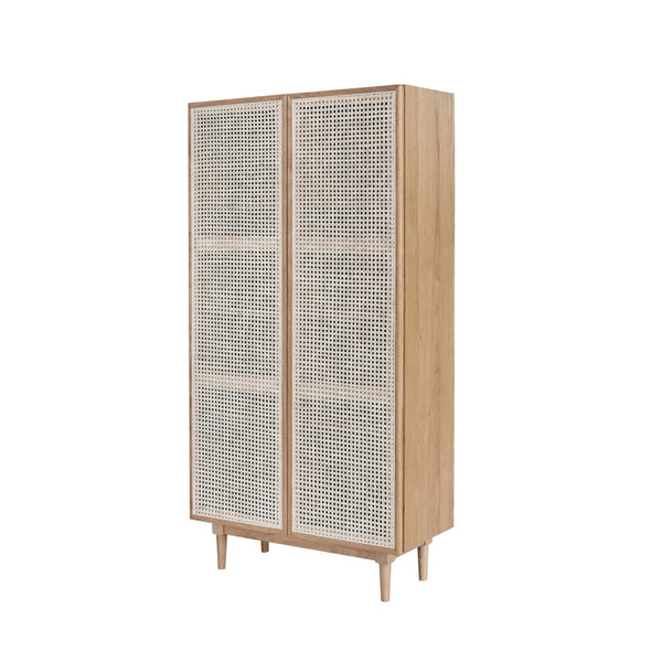 LH Imports Cane Bookcase With Full Doors CAN020-N