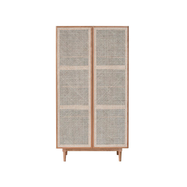 LH Imports Cane Bookcase With Full Doors CAN020-N