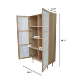 LH Imports Cane Bookcase With Full Doors CAN020-N