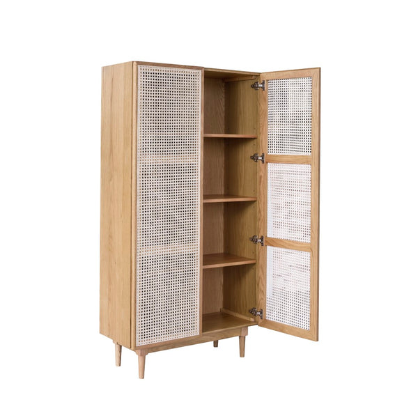 LH Imports Cane Bookcase With Full Doors CAN020-N