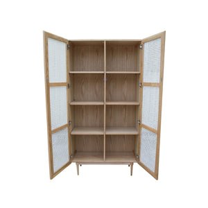 LH Imports Cane Bookcase With Full Doors CAN020-N