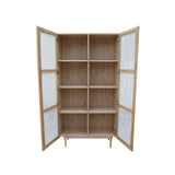 LH Imports Cane Bookcase With Full Doors CAN020-N