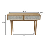 LH Imports Cane Console Table CAN034-N