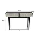 LH Imports Cane Console Table CAN034